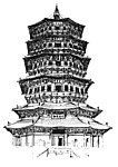 古塔 线描图