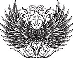手绘羽毛翅膀花纹