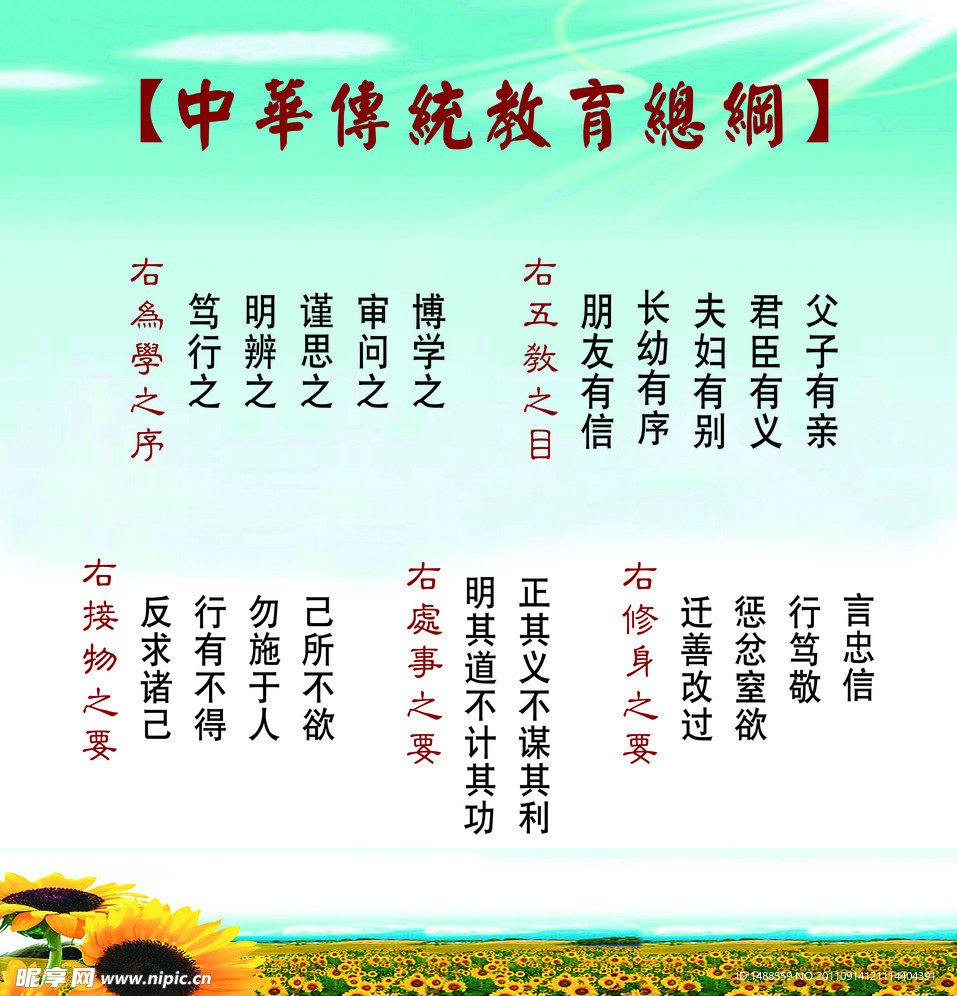 中华传统教育总纲展板