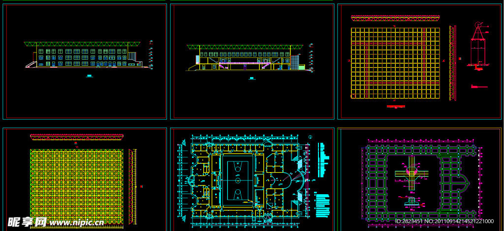 某体育馆蓝球场钢结构图