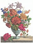 大花盆花卉绘画