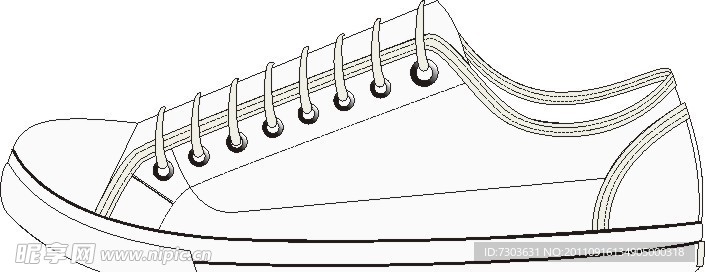手绘矢量帆布鞋