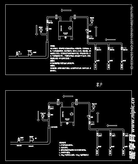 厨房气化炉安装示意图CAD制作