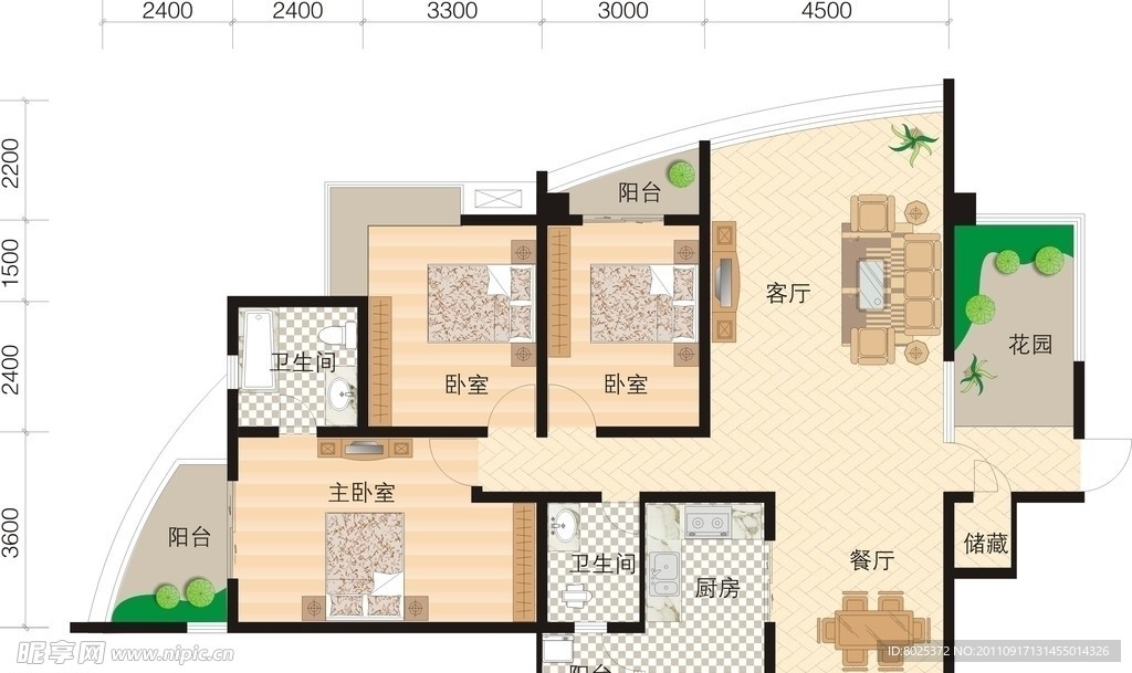CDR户型绘制