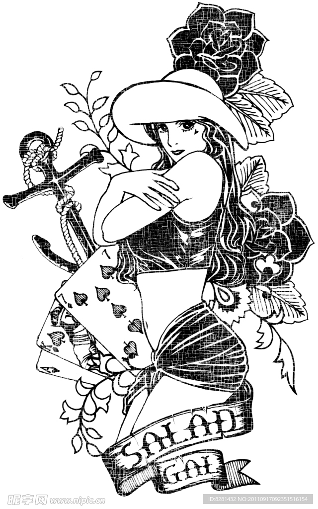 女人印花
