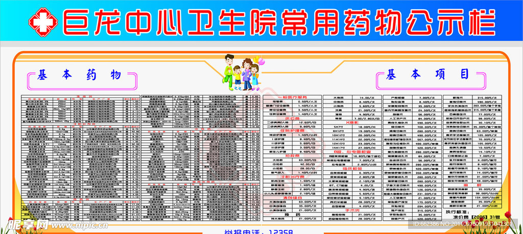 常用药公示栏