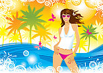 海边激情夏日性感美女