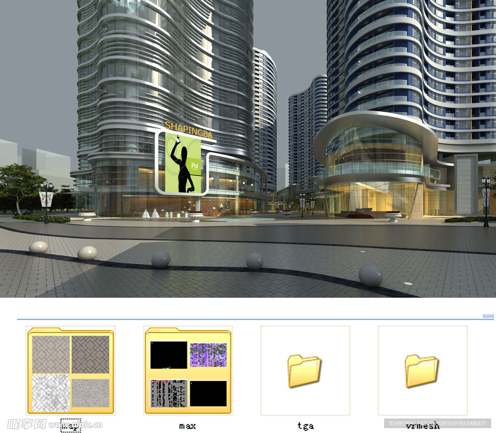 商业广场全套效果图源文件