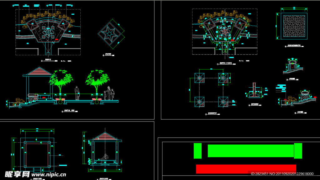 景观亭施工图