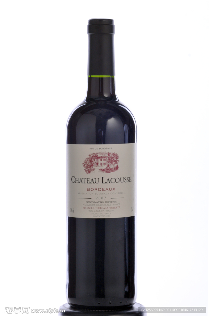 2007 拉科斯城堡 Chateau Lacousse 红酒瓶子