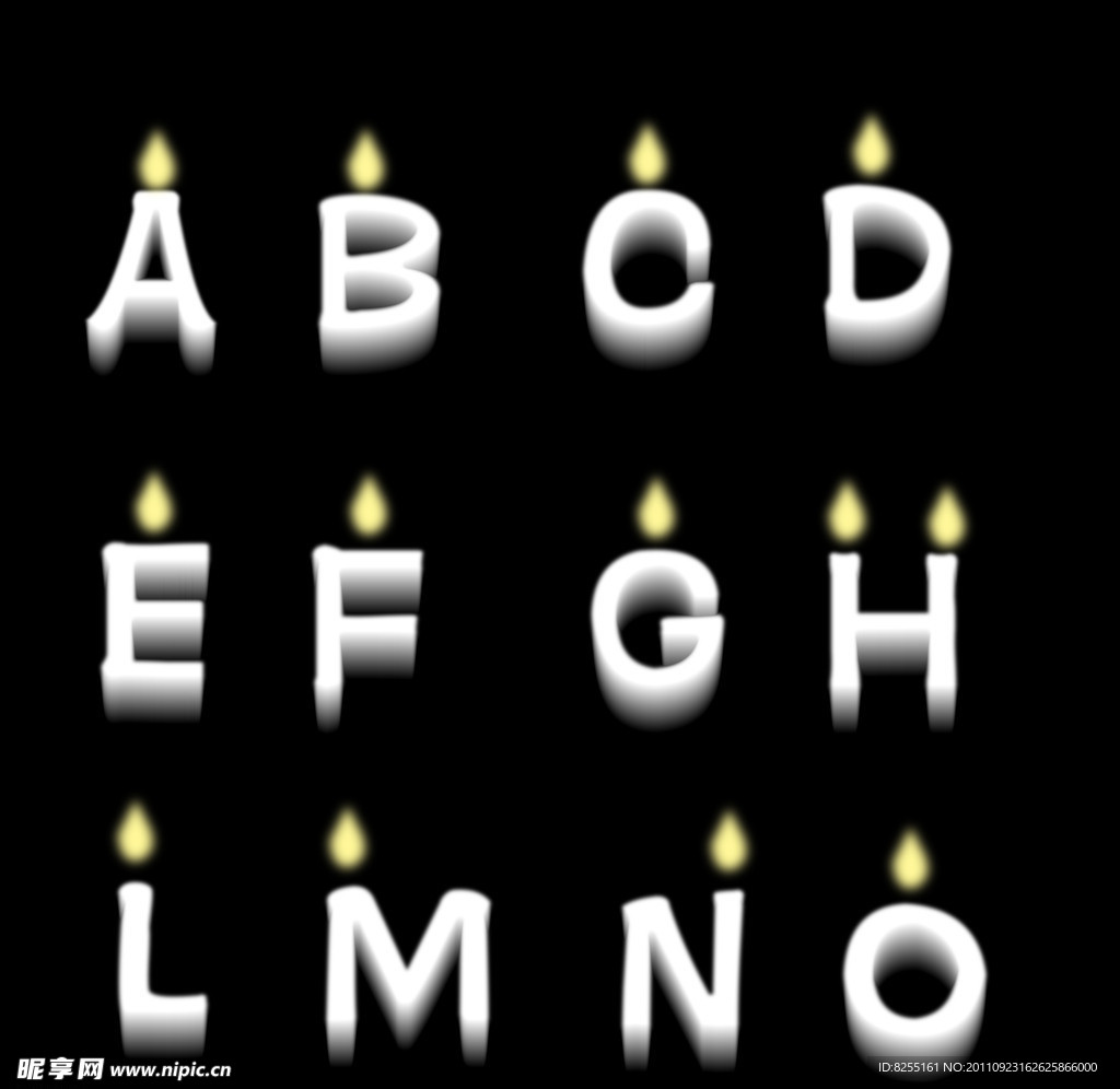 字母蜡烛