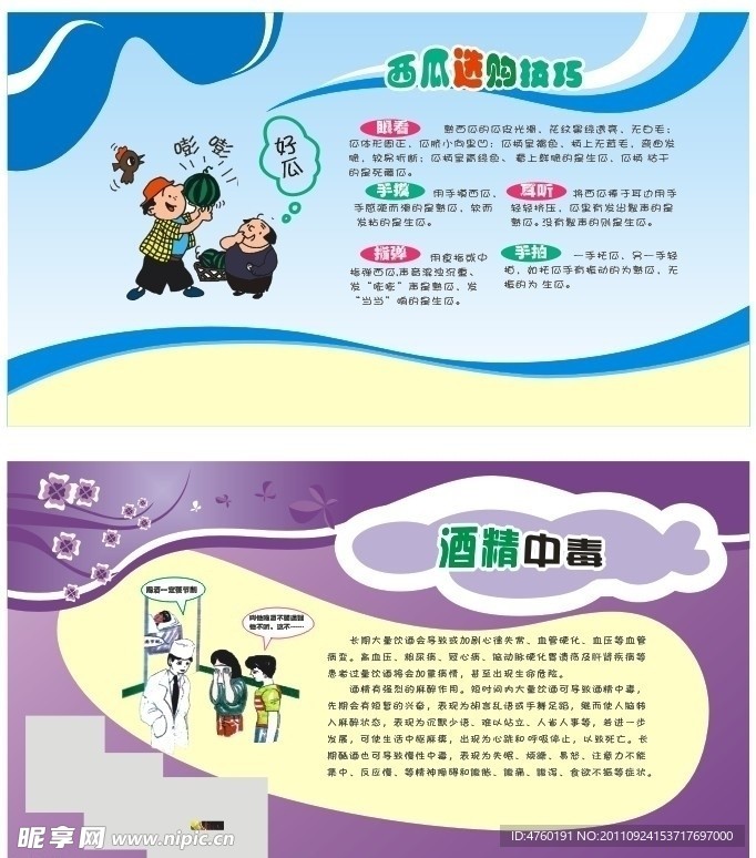 西瓜进购技巧 酒精中毒 展板