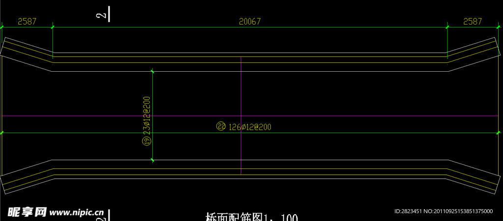 仿古拱桥桥面配筋图