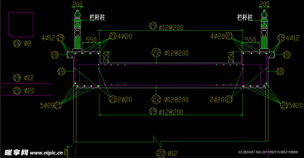 仿古拱桥桥面配筋图
