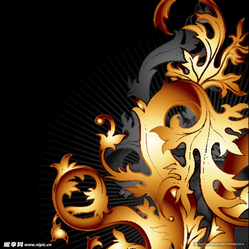 金色欧式花纹底纹