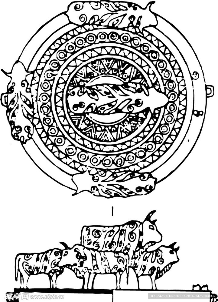 秦汉时代 花纹 青铜器