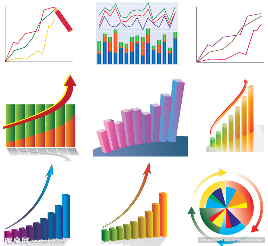 财务数据分析统计图标