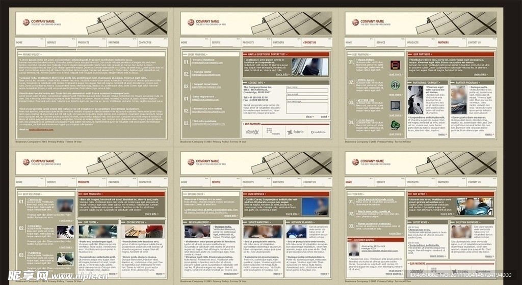 欧美商务网页模版