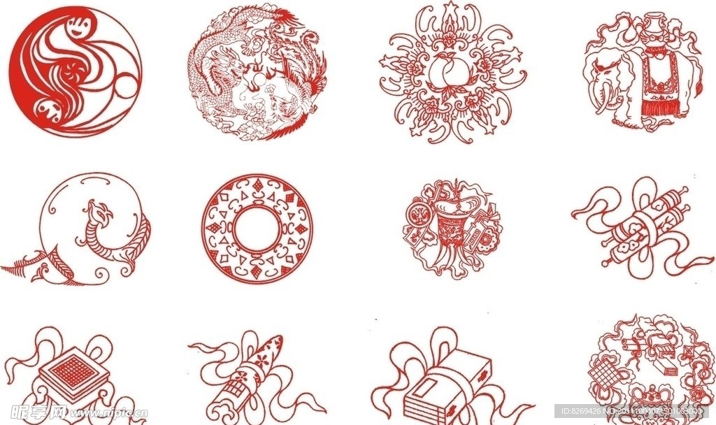 矢量 古典 花纹