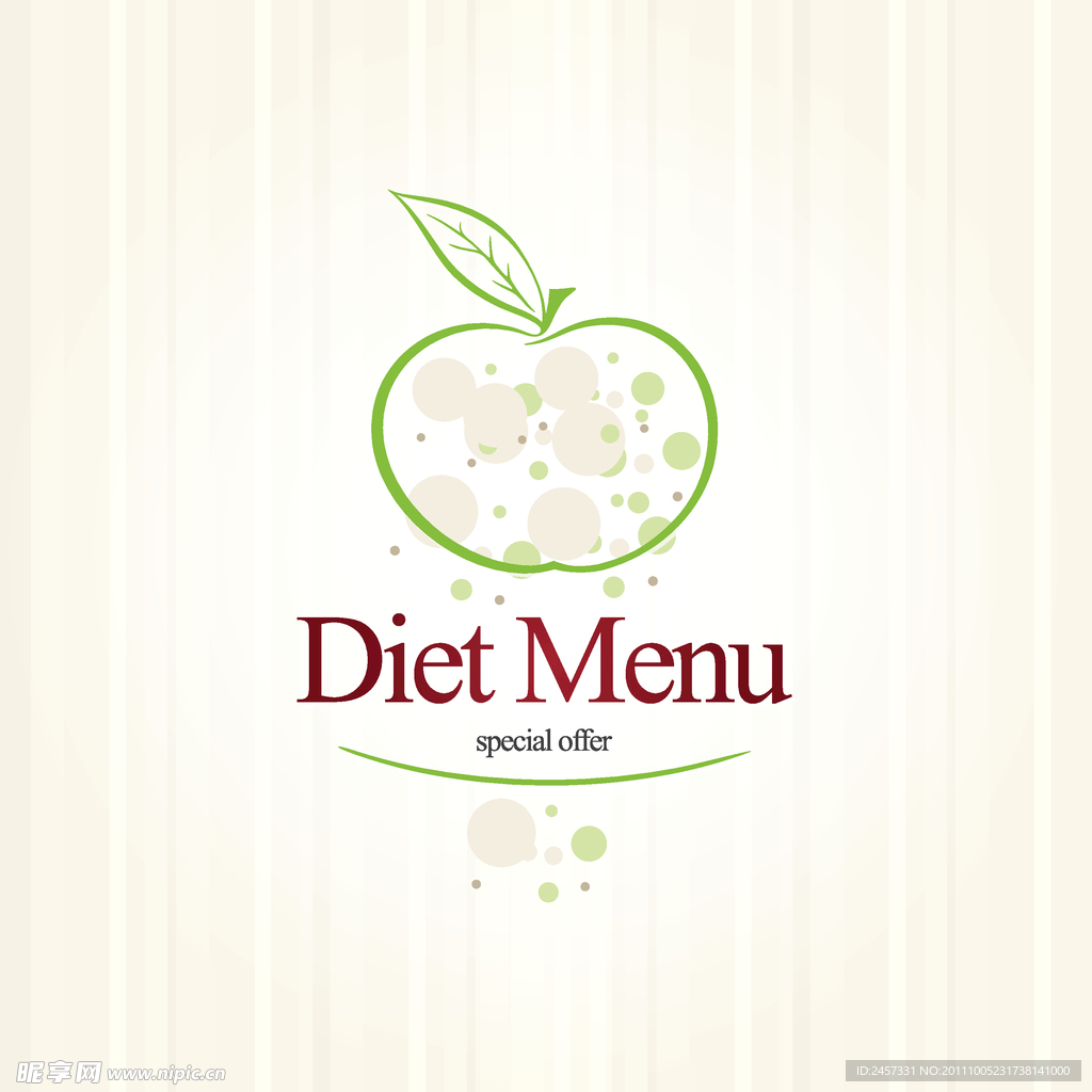 绿色健康饮食菜单封面设计