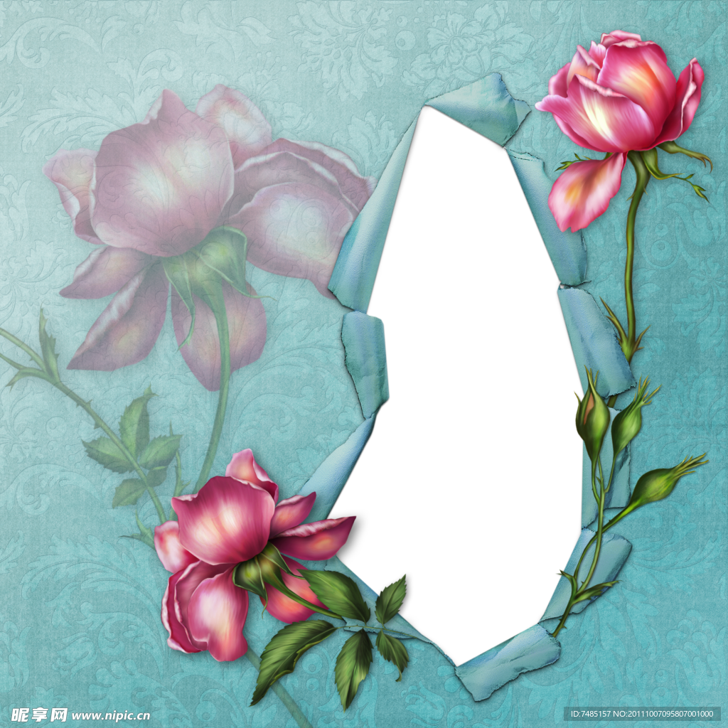 玫瑰花花朵相框背景设计