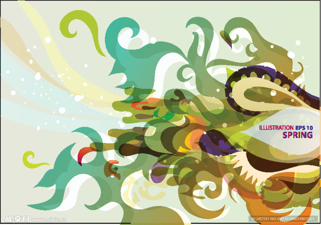 抽象线条梦幻花纹背景