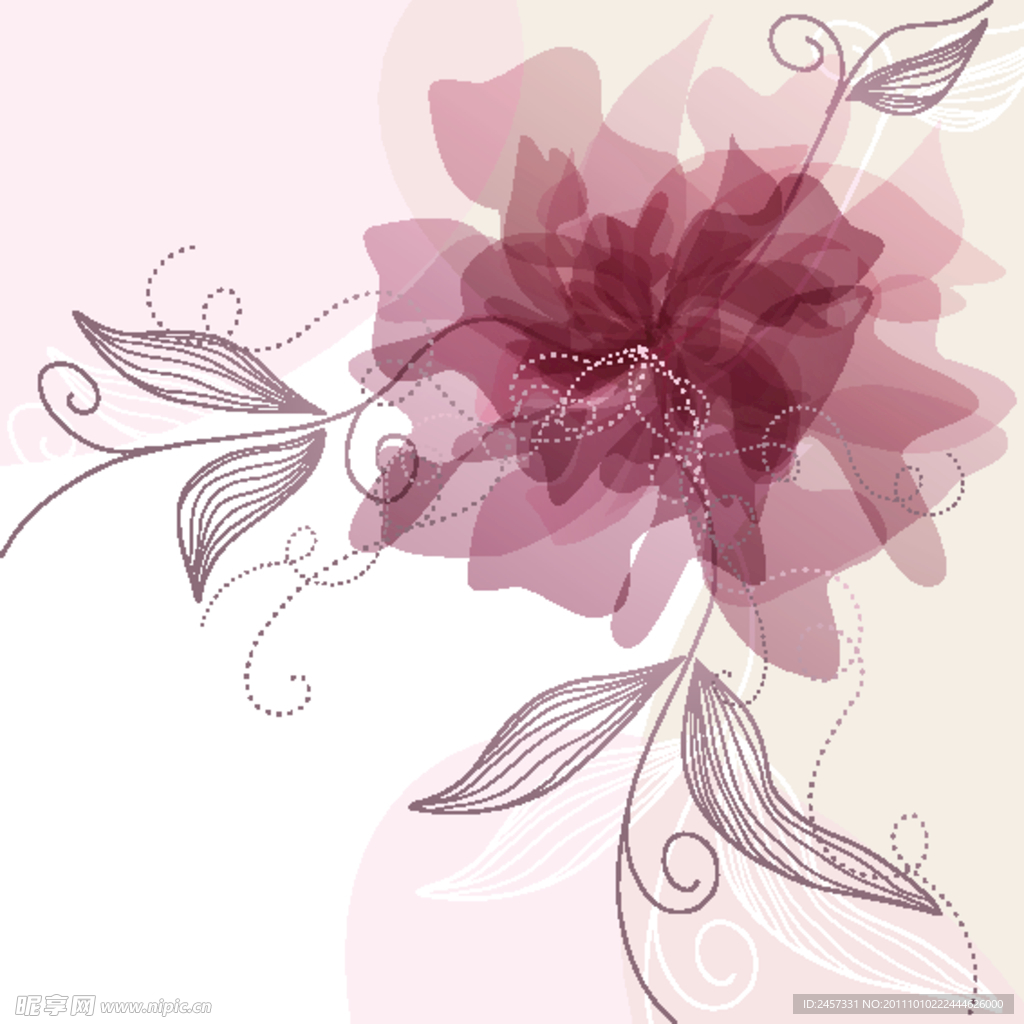手绘鲜花梦幻花纹花朵