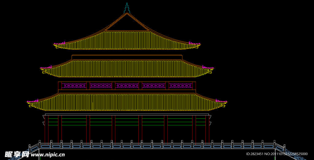 大雄宝殿轴立面图