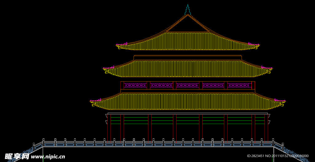 大雄宝殿轴立面图