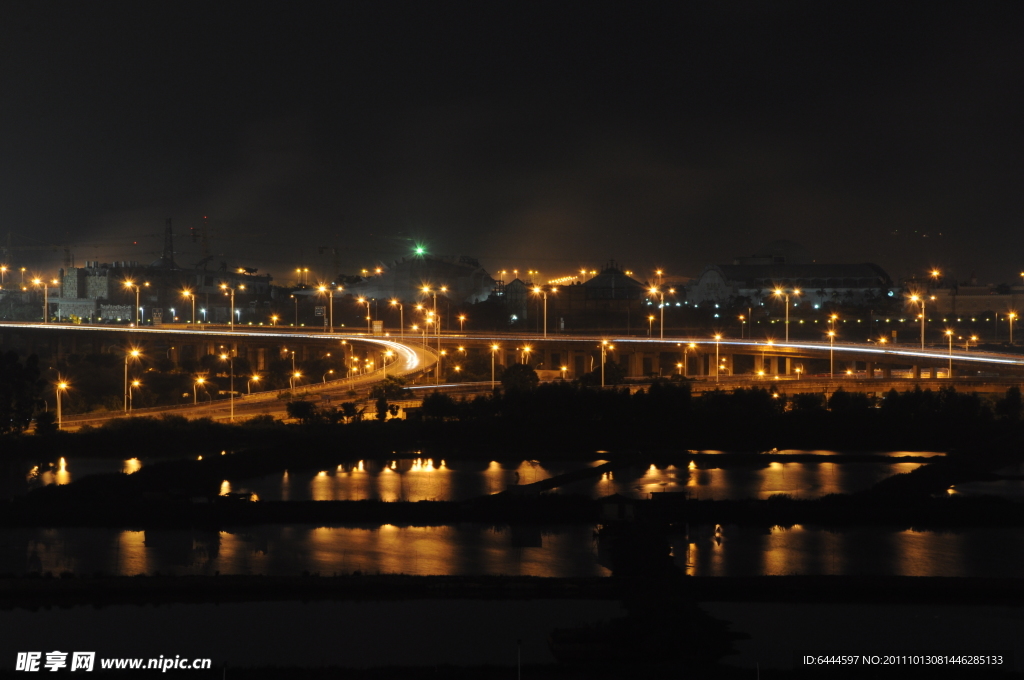 城市立交灯光夜景