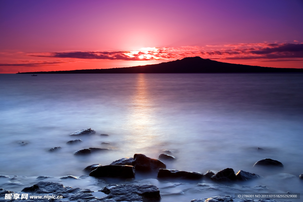 夕阳海边美景