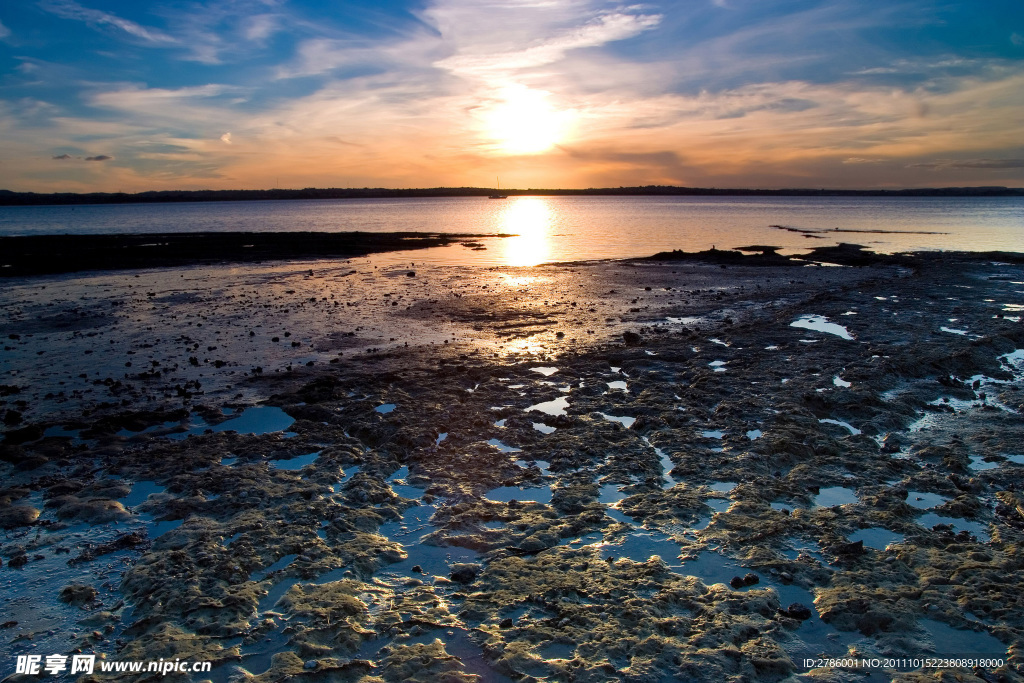 夕阳海边美景