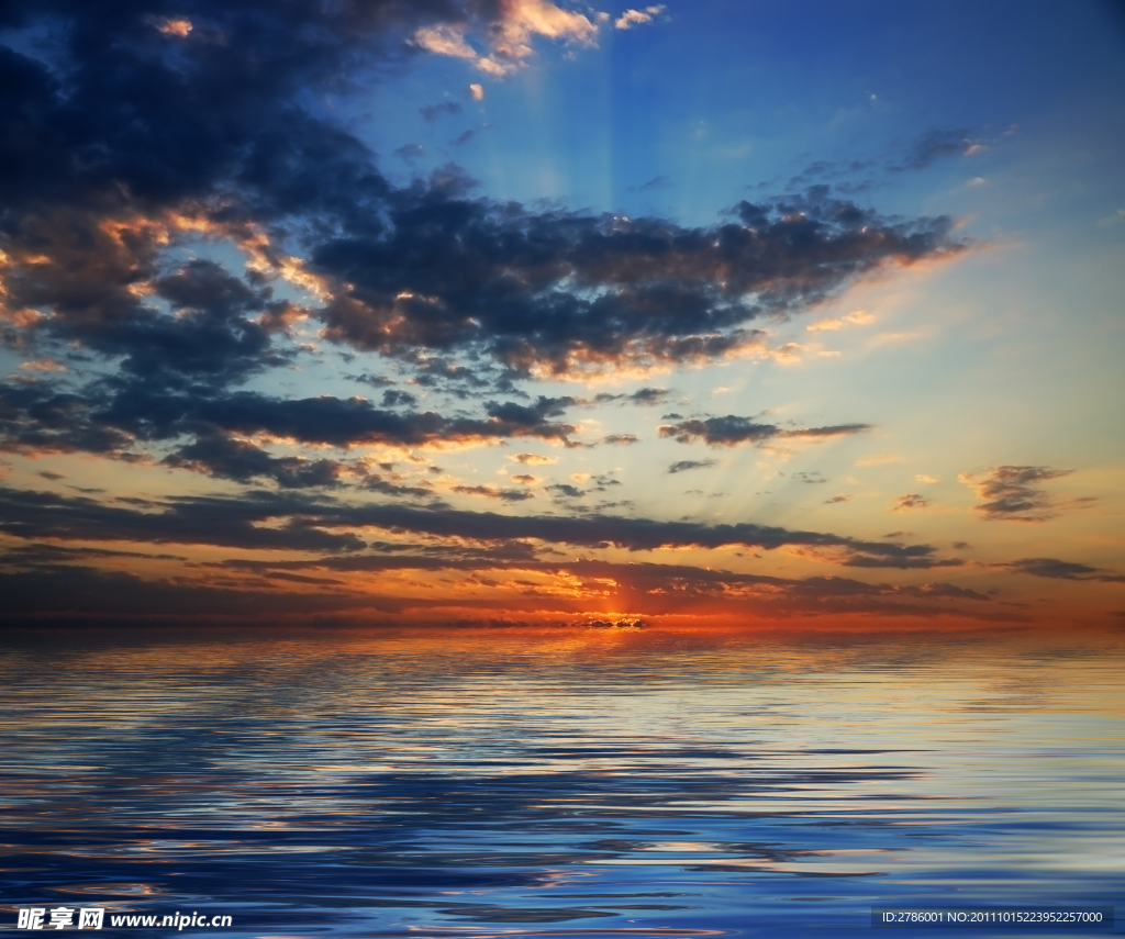 夕阳海边美景