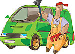 手绘货车卡车