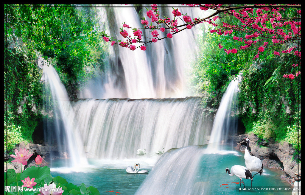 自然风光 湖边风景 流水生财