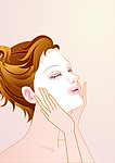 女孩做面膜 矢量 AI