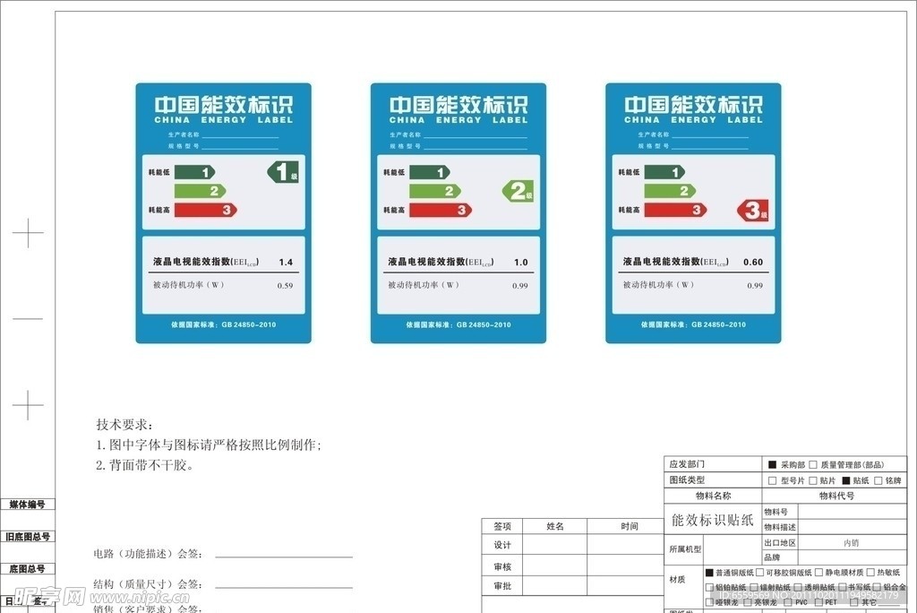 标准格式能效标识卡