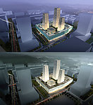 大型商务区建筑模型