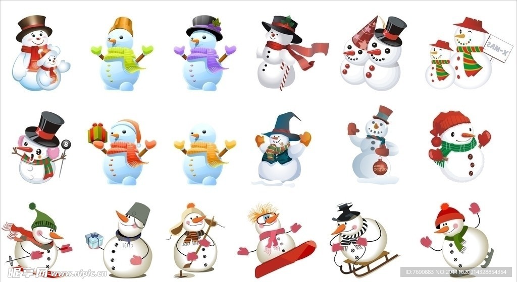 圣诞雪人集合