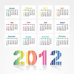 七彩线条2012日历