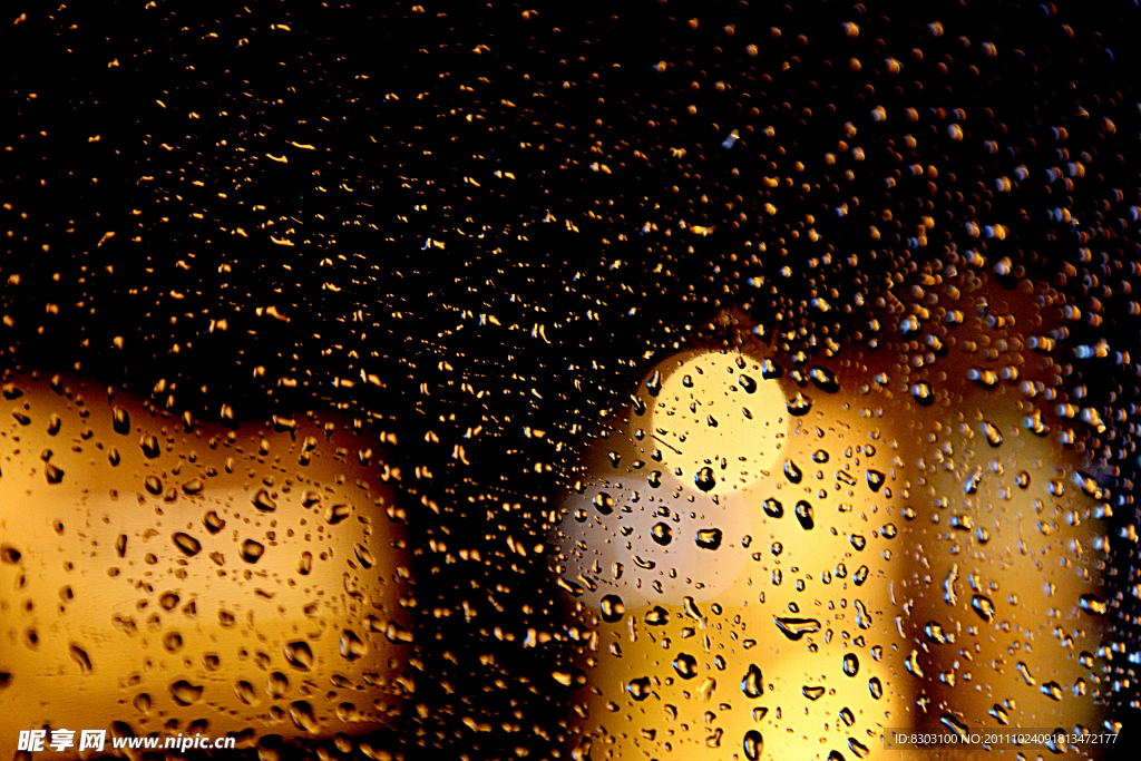 雨景 雨滴 玻璃