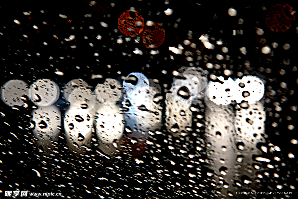 雨景 雨滴 玻璃
