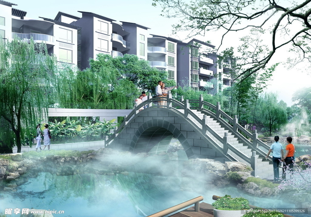 住宅小区园林景观效果图