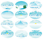 冬季雪景矢量