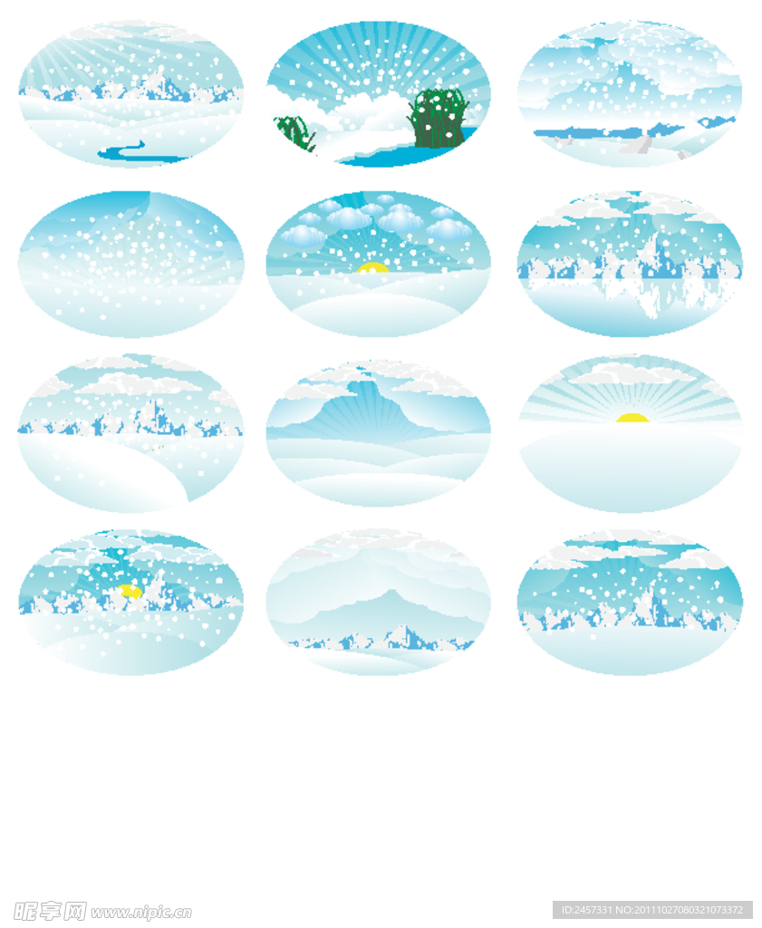 冬季雪景矢量