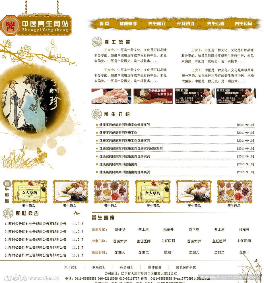 中医网站模板