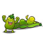 卡通豌豆矢量图