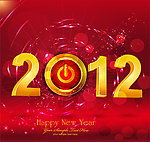 动感光圈圆点2012新年梦幻背景