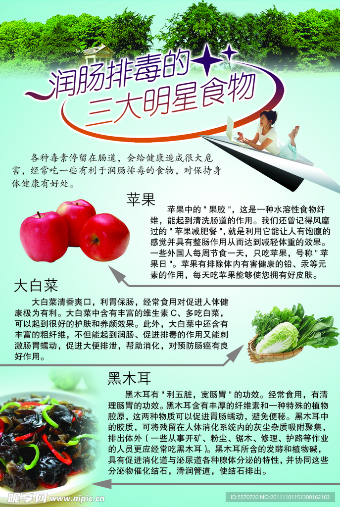 润肠排毒食物海报