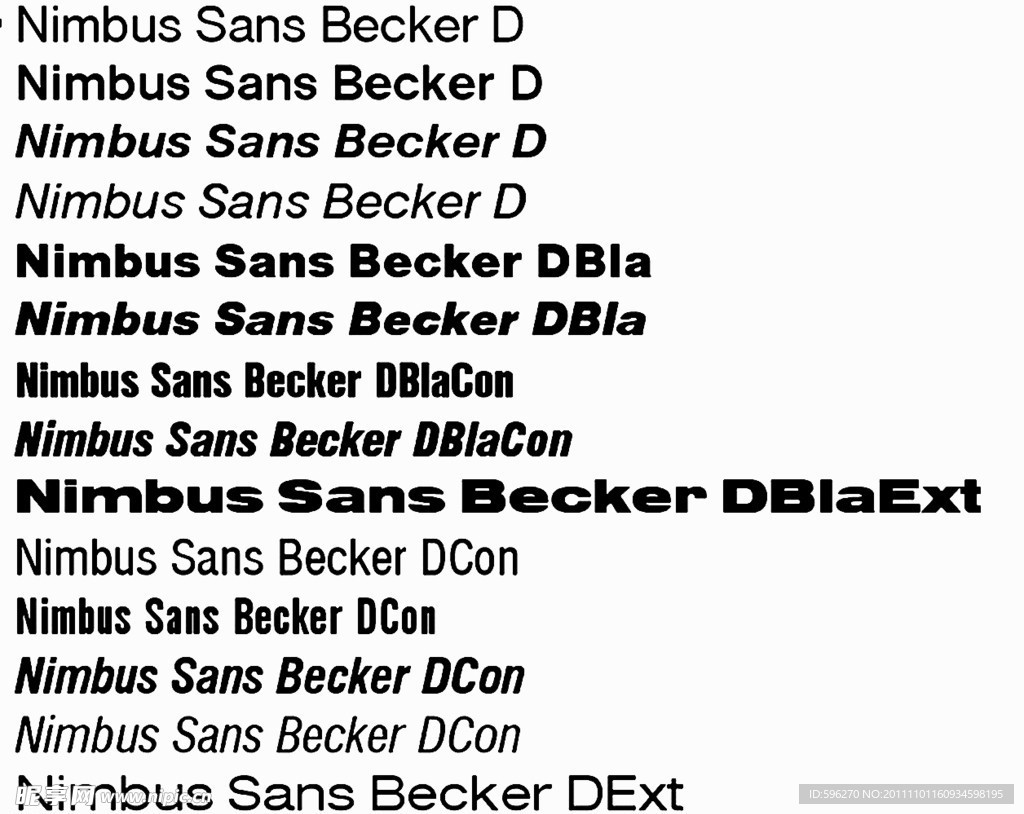 Nimbus Sans Becker 字体